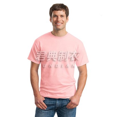 粉红色经典款纯棉文化衫