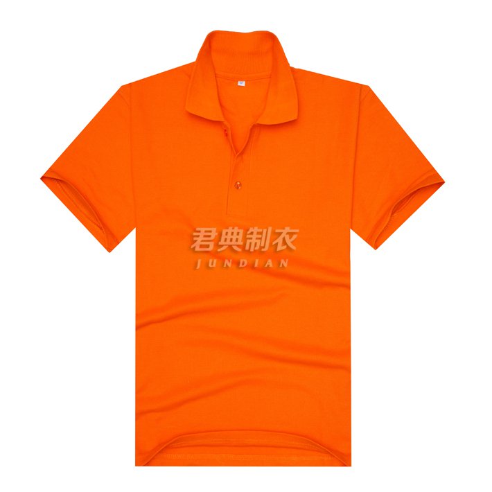 橘色珠地网眼棉广告T恤衫